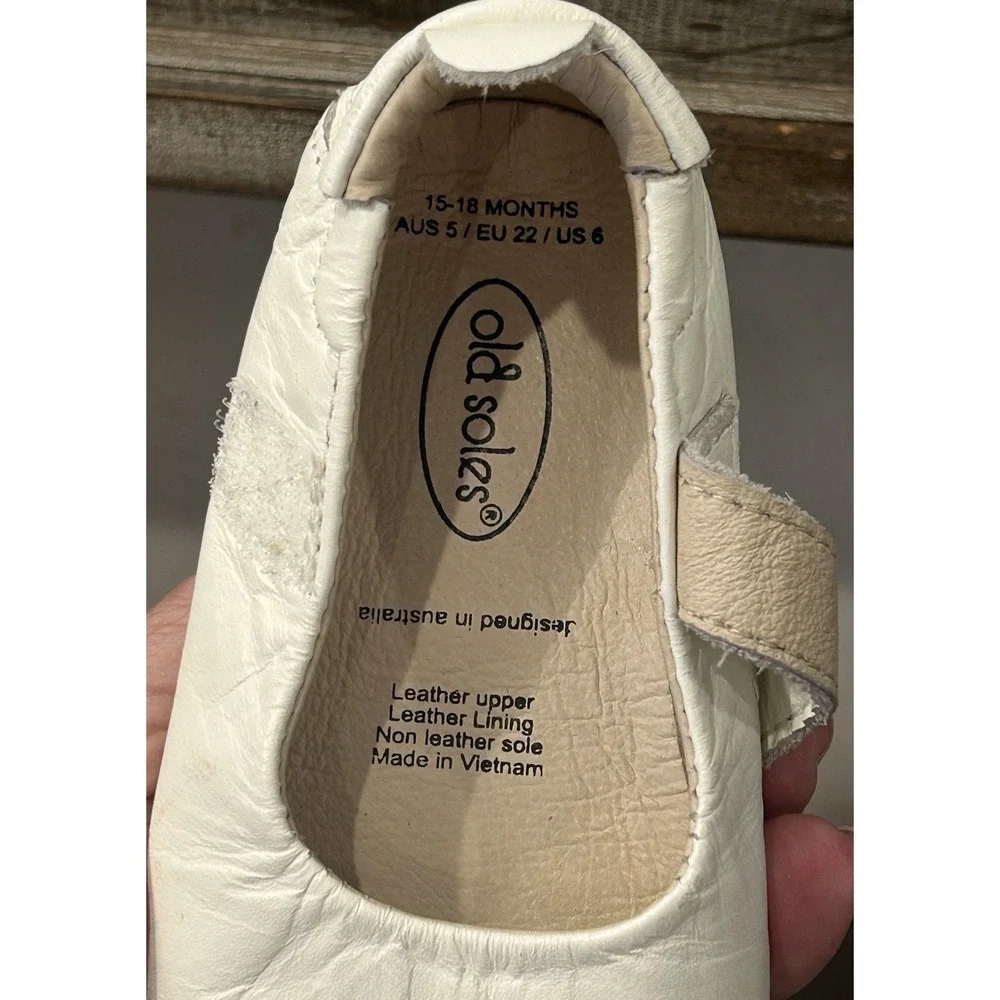 Old Soles Gabrielle Mary‎ Jane White Leather Size (15-18 mos) US 6 EU 22 EUC